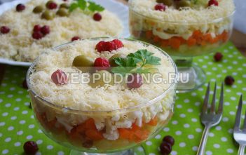 Салат из печени трески